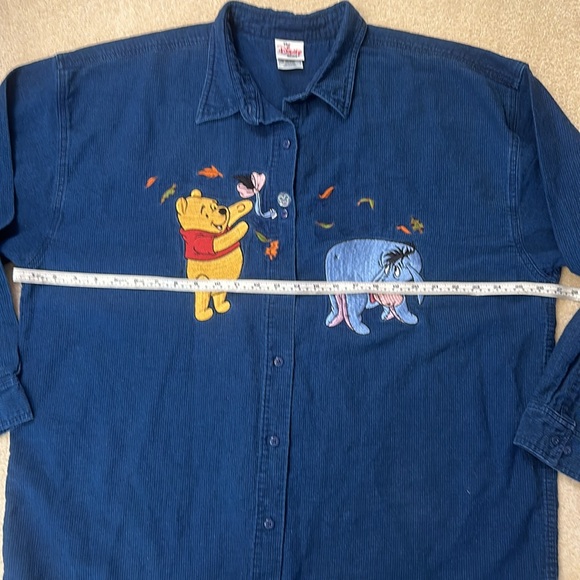 Vintage Disney Store Winnie the Pooh and Eeyore button up ribbed cotton XXL - Picture 5 of 10